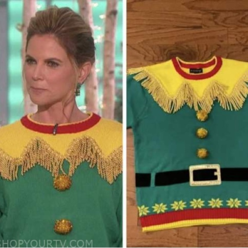 Christmas Elf Fringe Sweater by Blizzard Bay Lg Seen on TV